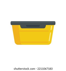 Food plastic box icon. Flat illustration of Food plastic box vector icon isolated on white background