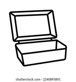 Food plastic box icon. Package box for products. Fast food container box isolated on white background.