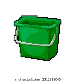 food plastic bucket container game pixel art retro vector. bit food plastic bucket container. old vintage illustration