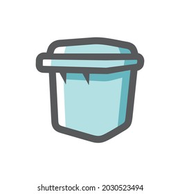 Food Plastic Container For Dessert Vector icon Cartoon illustration.