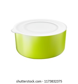 Food Plastic Container - Mock Up Template Isolated on White Background Easy to Edit