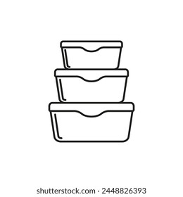 Food plastic containers icon. Vector. Line style.