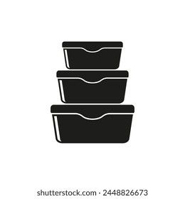 Food plastic containers icon. Vector. Flat design.