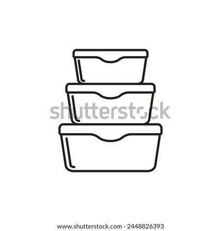 Food plastic containers icon. Vector. Line style.