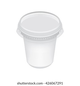 Food plastic tub bucket container vector isolated. 