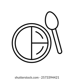 Food plate icon logo design template isolated illustration