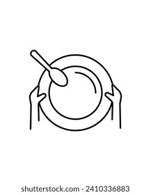 food plate icon, vector best line icon.