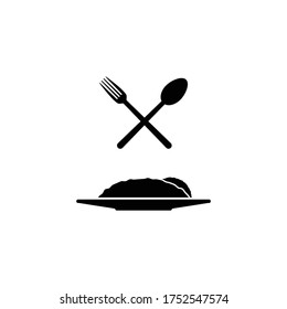 Food of plate with spoon and fork vector Illustration