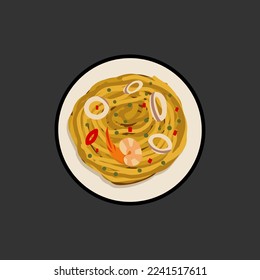 Food plate traditional dish vector design