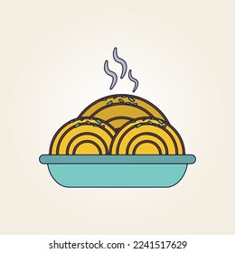 Food plate traditional dish vector design