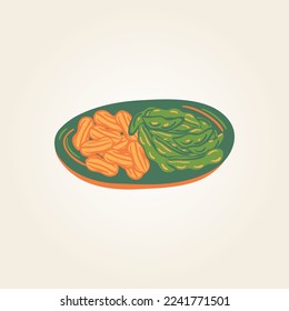 Food plate traditional dish vector design