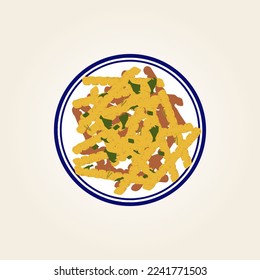 Food plate traditional dish vector design