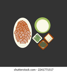 Food plate traditional dish vector design