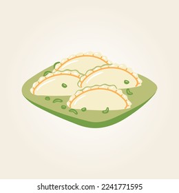Food plate traditional dish vector design