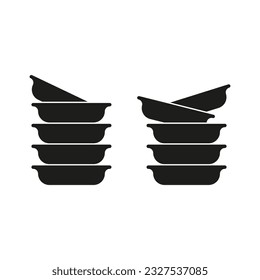 Food Plates Stack icon. Vector illustration. stock image.