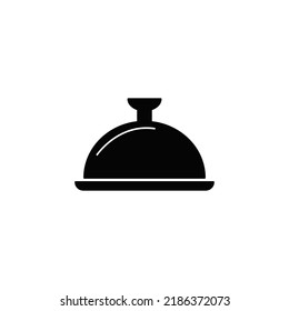 Food Platter Icon In Black Flat Glyph, Filled Style Isolated On White Background