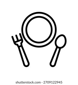 Food platter icon, Line Vector graphics