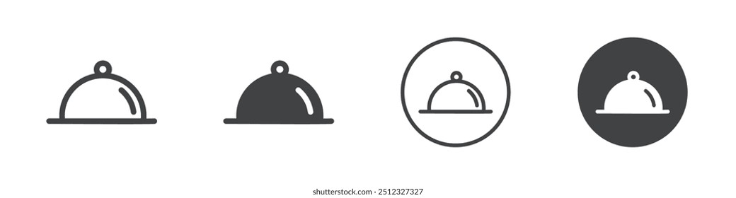 Contorno del logotipo del Vector del icono del plato de comida