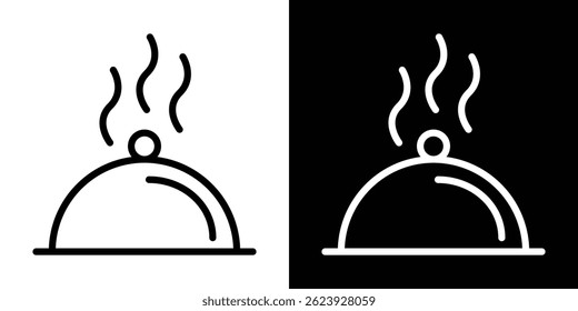 Platter alimentar servindo ícone vetor para web e aplicativo móvel. Símbolo isolado.