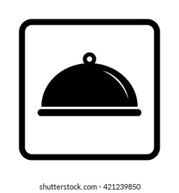 Food platter serving sign  - black vector icon