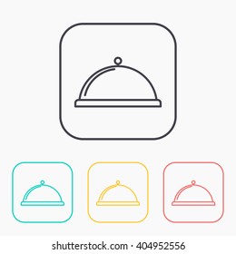 Food platter serving sign color icon set 