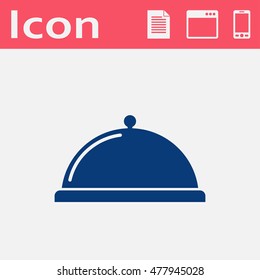 Food platter serving sign flat vector icon 