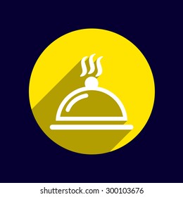 Food platter serving sign icon logo food tableware.