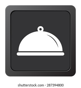 Food platter serving sign - vector icon on a grey button