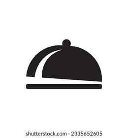 Icono vectorial de la bandeja de alimentos. Diseño de letreros planos de bandeja de comida. Pictograma del símbolo de la bandeja alimenticia. icono de interfaz de usuario de UX