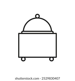 Food plattering service icon flat line symbol set.