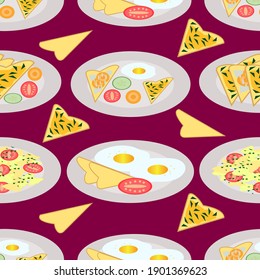 food platters seamless vector pattern