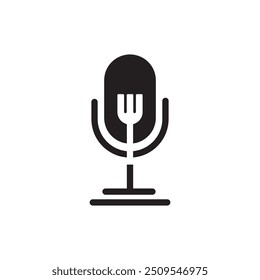 Vector de diseño de logotipo creativo de podcast de alimentos