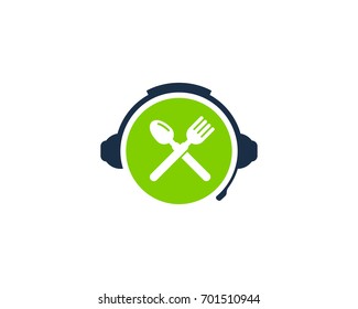 Food Podcast Icon Logo Design Element
