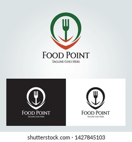 Food point logo design concept. Vector illustration