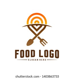 Food Point Logo Design Concepts. Food and Restaurant Logo Template. Icon Symbol.