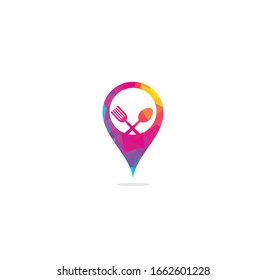 Food Point Logo Design Concepts. Food and Restaurant Logo Template. Icon Symbol.