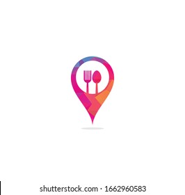 Food Point Logo Design Concepts. Food and Restaurant Logo Template. Icon Symbol.