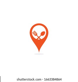 Food Point Logo Design Concepts. Food and Restaurant Logo Template. Icon Symbol.