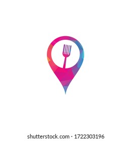 Food Point Logo Design Concepts. Food and Restaurant Logo Template. Icon Symbol.