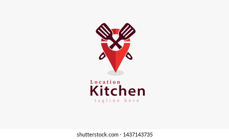 Food point logo design template. Vector illustration