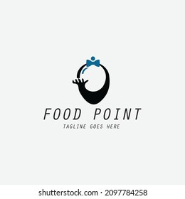 Food point logo design template. Vector illustration