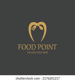 Food point logo design template. Vector illustration