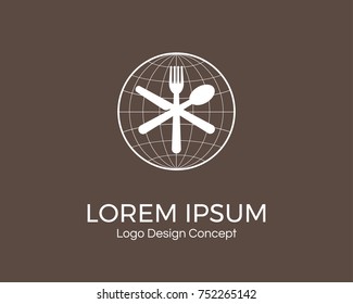 Food point logo design template. Silhouette creative symbol. Universal icon. Restaurant, cafe sign. Applicable for labels, badges, banners, posters, menu, identity and branding. Vector illustration.