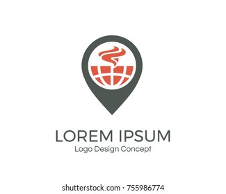 Food point logo design template. Silhouette creative symbol. Universal icon. Restaurant, cafe sign. Applicable for labels, badges, banners, posters, menu, identity and branding. Vector illustration.