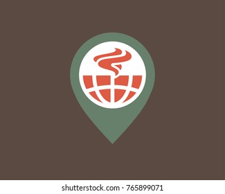Food point logo design template. Silhouette creative symbol. Universal icon. Restaurant, cafe sign. Applicable for labels, badges, banners, posters, menu, identity and branding. Vector illustration.