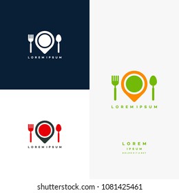 Food Point logo designs concept, Food Near Me logo designs template