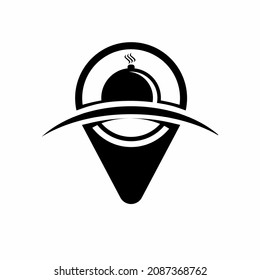 Food point logo designs concept vector, restaurant logo designs 