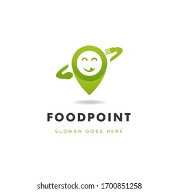 Diseño de plantillas de vectores de iconos de logotipo de punto de comida