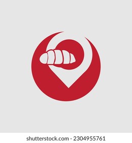 Food Point Logo and symbol designs concept vector on grey background