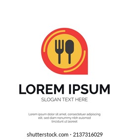 Food Point and Restaurant Logo Design Premium Vector